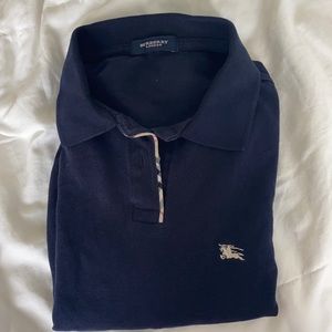 Navy blue Burberry children polo